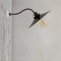 Lampada industriale da parete vintage n�NaN di colore Metallo brunito / nero / bianco