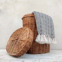 Miniatura dell'articolo Contenitori Cesta in vimini vintage n.389