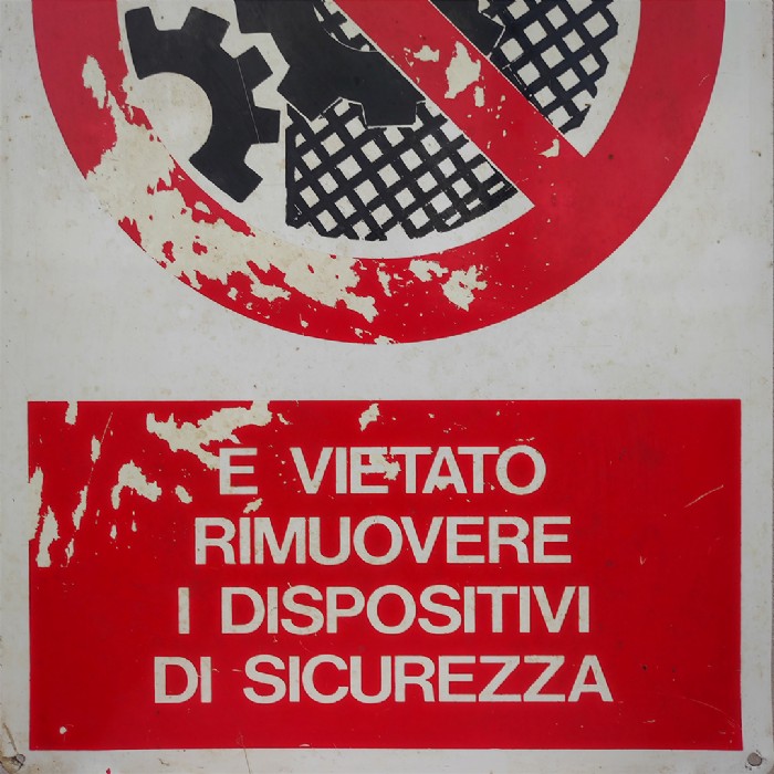 Miniatura dell'articolo Cartello industriale sicurezza vintage - Oggetto n.109