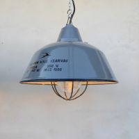 Lampada industriale a sospensione Ungherese vintage D36 n�NaN di colore Grigio pastello