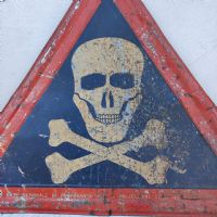 Miniatura dell'articolo Cartello segnaletico Cartello segnaletico di pericolo di morte ENPI vintage  n.441
