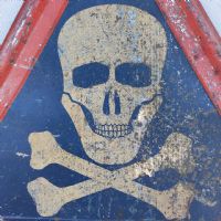 Miniatura dell'articolo Cartello segnaletico Cartello segnaletico di pericolo di morte ENPI vintage  n.441