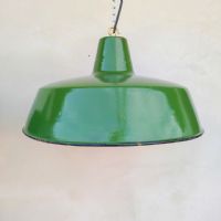 Lampada industriale a sospensione Bulgaria vintage D40 n°NaN di colore Verde scuro / bianco