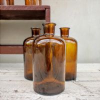 Miniatura dell'articolo Boccetta da farmacista in vetro ambrato 1 Lt vintage - Oggetto n.179