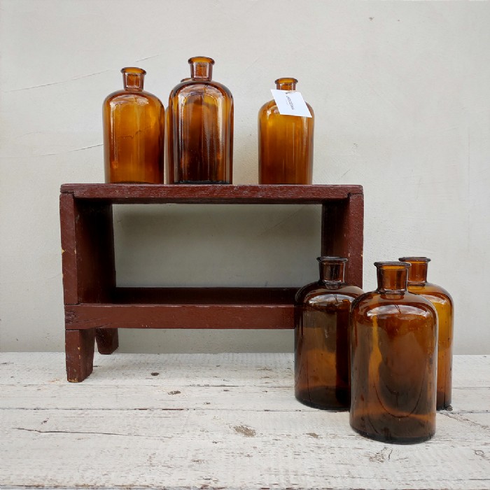 Miniatura dell'articolo Boccetta da farmacista in vetro ambrato 1 Lt vintage - Oggetto n.179