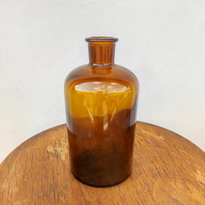 Miniatura dell'articolo Boccetta da farmacista in vetro ambrato 1 Lt vintage - Oggetto n.179