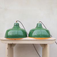 Miniatura dell'articolo Lampada industriale a sospensione Lampade (2) industriali a sospensione vintage D31 n.390