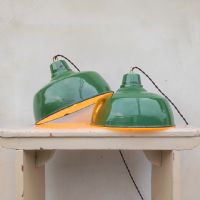 Miniatura dell'articolo Lampada industriale a sospensione Lampade (2) industriali a sospensione vintage D31 n.390