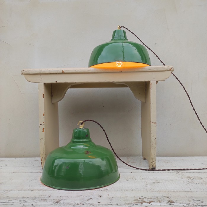 Immagine dell'articolo Lampada industriale a sospensione Lampade (2) industriali a sospensione vintage D31 n.390