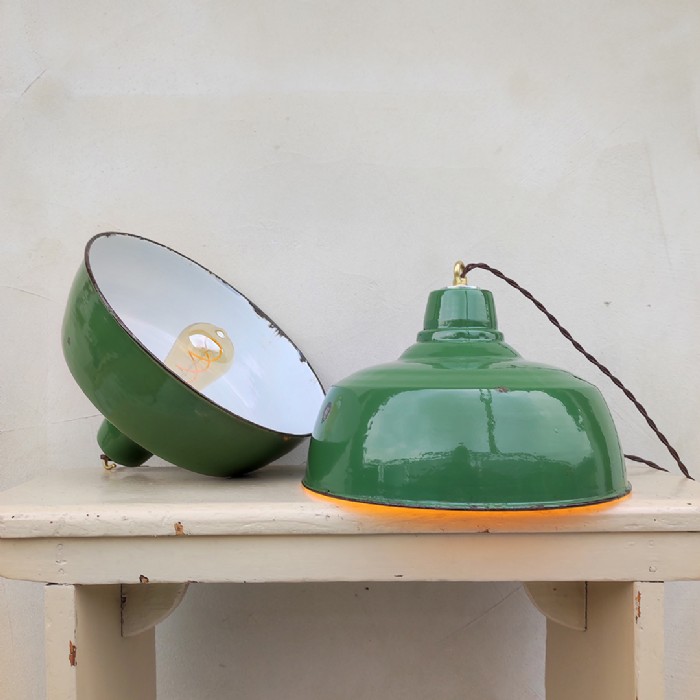 Immagine dell'articolo Lampada industriale a sospensione Lampade (2) industriali a sospensione vintage D31 n.390