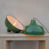 Miniatura dell'articolo Lampada industriale a sospensione Lampade (2) industriali a sospensione vintage D31 n.390