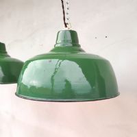 Miniatura dell'articolo Lampada industriale a sospensione Lampade (2) industriali a sospensione vintage D31 n.390