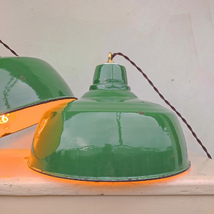 Immagine dell'articolo Lampada industriale a sospensione Lampade (2) industriali a sospensione vintage D31 n.390