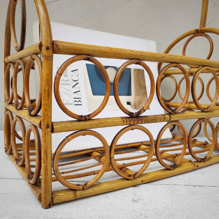 Miniatura dell'articolo Portariviste midcentury in bamboo vintage - Oggetto n.183