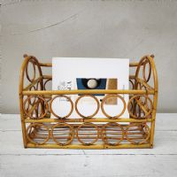 Miniatura dell'articolo Portariviste midcentury in bamboo vintage - Oggetto n.183