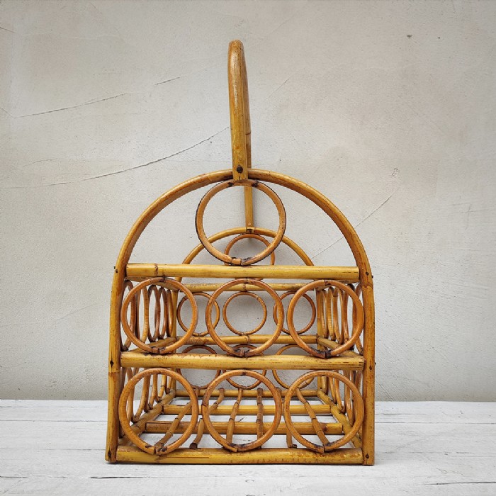 Miniatura dell'articolo Portariviste midcentury in bamboo vintage - Oggetto n.183