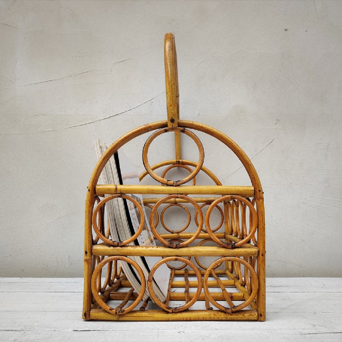 Miniatura dell'articolo Portariviste midcentury in bamboo vintage - Oggetto n.183