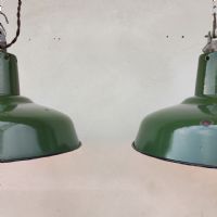 Miniatura dell'articolo Lampada industriale a sospensione Lampade (2) industriali a sospensione francesi vintage D35,5 n.442