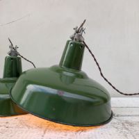 Miniatura dell'articolo Lampada industriale a sospensione Lampade (2) industriali a sospensione francesi vintage D35,5 n.442