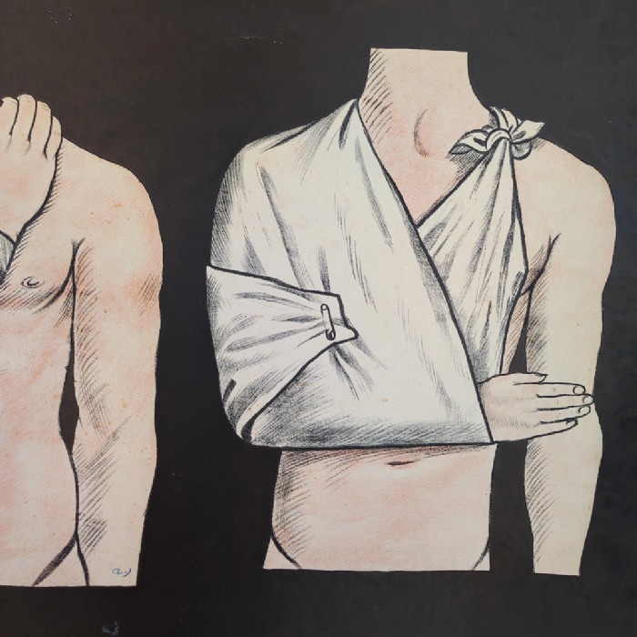 Passa il mouse sull'immagine per ingrandire Immagine dell'articolo Poster Set di 4 poster medici didattici anni 30 n.321