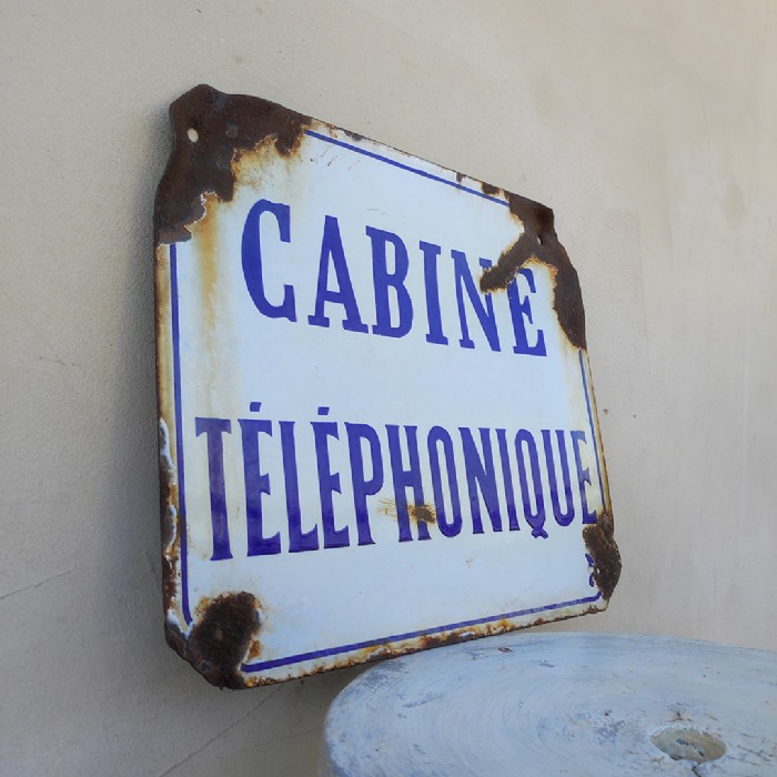Immagine dell'articolo Insegna smaltata Insegna smaltata cabina telefonica francese vintage n.472