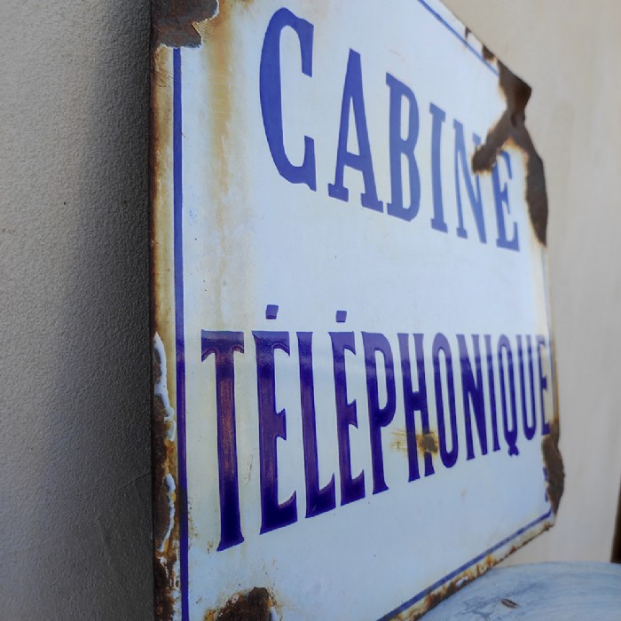 Immagine dell'articolo Insegna smaltata Insegna smaltata cabina telefonica francese vintage n.472