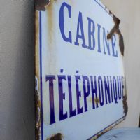 Miniatura dell'articolo Insegna smaltata Insegna smaltata cabina telefonica francese vintage n.472