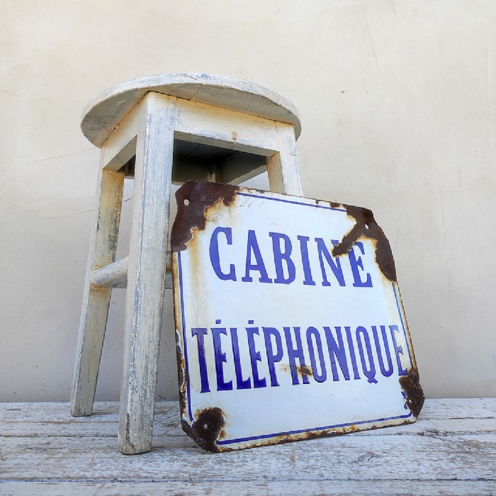 Immagine dell'articolo Insegna smaltata Insegna smaltata cabina telefonica francese vintage n.472