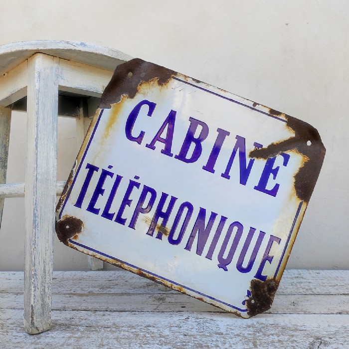 Immagine dell'articolo Insegna smaltata Insegna smaltata cabina telefonica francese vintage n.472