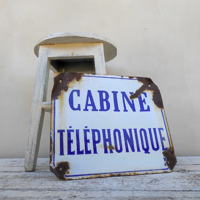 Immagine dell'articolo Insegna smaltata Insegna smaltata cabina telefonica francese vintage n.472