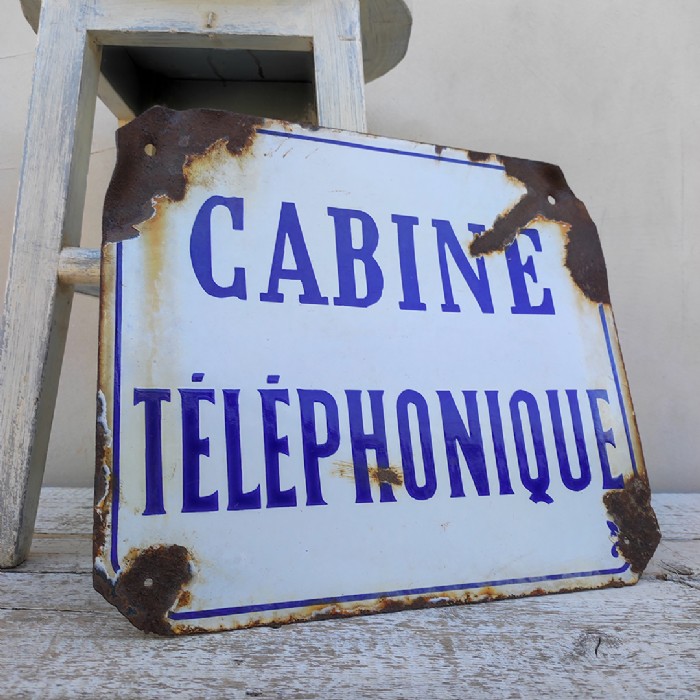 Immagine dell'articolo Insegna smaltata Insegna smaltata cabina telefonica francese vintage n.472