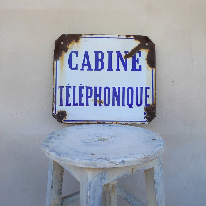 Immagine dell'articolo Insegna smaltata Insegna smaltata cabina telefonica francese vintage n.472