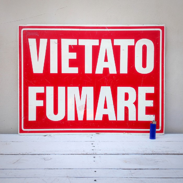 Miniatura dell'articolo Cartello industriale Vietato fumare vintage - Oggetto n.117