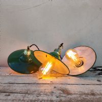 Ingrandisci l'immagine Miniatura dell'articolo Lampada industriale a sospensione Set di lampade industriali a sospensione francesi vintage D19,5 n.332