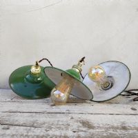 Ingrandisci l'immagine Miniatura dell'articolo Lampada industriale a sospensione Set di lampade industriali a sospensione francesi vintage D19,5 n.332