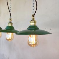 Ingrandisci l'immagine Miniatura dell'articolo Lampada industriale a sospensione Set di lampade industriali a sospensione francesi vintage D19,5 n.332