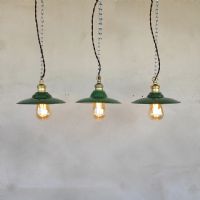 Ingrandisci l'immagine Miniatura dell'articolo Lampada industriale a sospensione Set di lampade industriali a sospensione francesi vintage D19,5 n.332