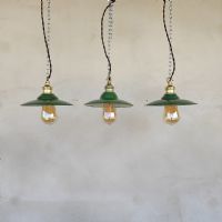 Ingrandisci l'immagine Miniatura dell'articolo Lampada industriale a sospensione Set di lampade industriali a sospensione francesi vintage D19,5 n.332