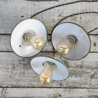 Ingrandisci l'immagine Miniatura dell'articolo Lampada industriale a sospensione Set di lampade industriali a sospensione francesi vintage D19,5 n.332