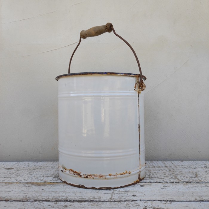 Passa il mouse sull'immagine per ingrandire Immagine dell'articolo Contenitori Secchiello smaltato con manico vintage n.474