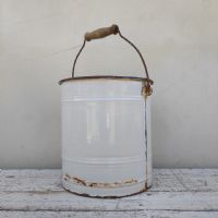 Ingrandisci l'immagine Miniatura dell'articolo Contenitori Secchiello smaltato con manico vintage n.474