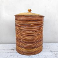 Miniatura dell'articolo Contenitori Cesta in vimini mid-century vintage n.407