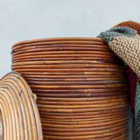 Miniatura dell'articolo Contenitori Cesta in vimini mid-century vintage n.407