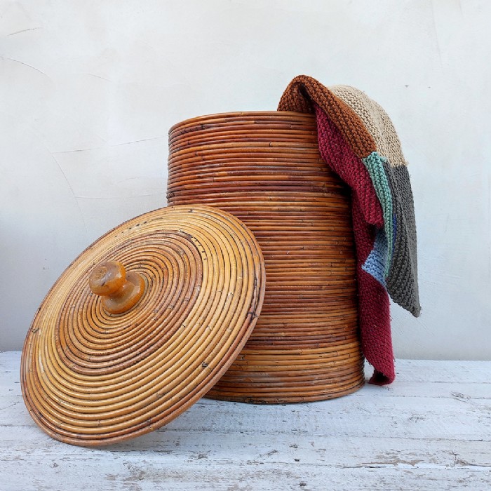 Immagine dell'articolo Contenitori Cesta in vimini mid-century vintage n.407