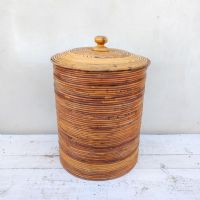 Miniatura dell'articolo Contenitori Cesta in vimini mid-century vintage n.407