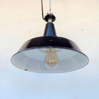 Miniatura dell'articolo Lampada industriale a sospensione Lampada industriale a sospensione italiana vintage D30,5 n.393