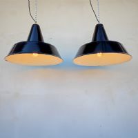 Miniatura dell'articolo Lampade industriali a sospensione vintage (coppia) D40 - Oggetto n.228