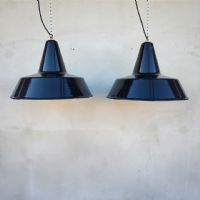 Miniatura dell'articolo Lampade industriali a sospensione vintage (coppia) D40 - Oggetto n.228