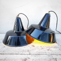 Miniatura dell'articolo Lampade industriali a sospensione vintage (coppia) D40 - Oggetto n.228