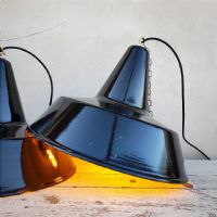 Miniatura dell'articolo Lampade industriali a sospensione vintage (coppia) D40 - Oggetto n.228